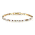 Fashionable Womens Single-row Fully Diamond-encrusted Crystal-gold Plated Bracelet