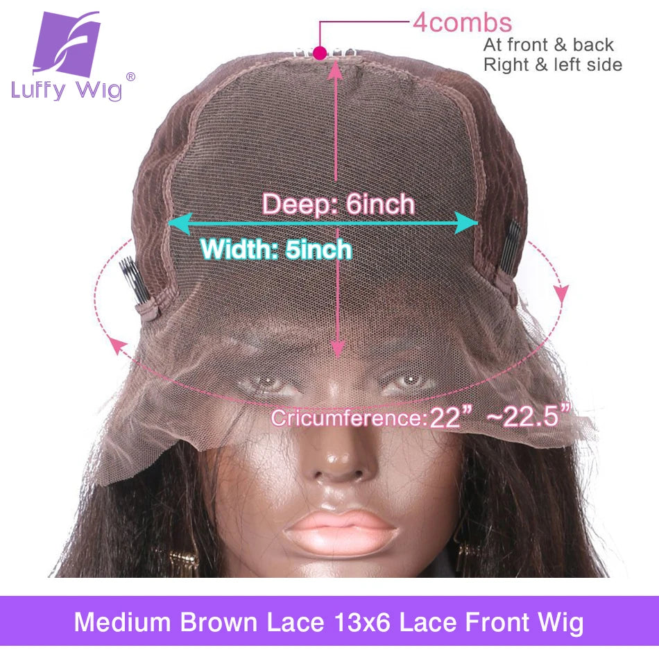Yaki Straight HD Transparent Lace Wig 13x6 Lace Front Human Hair Wigs Brazilian Lace Frontal Wig Yaki Preplucked Remy Hair LUFFY