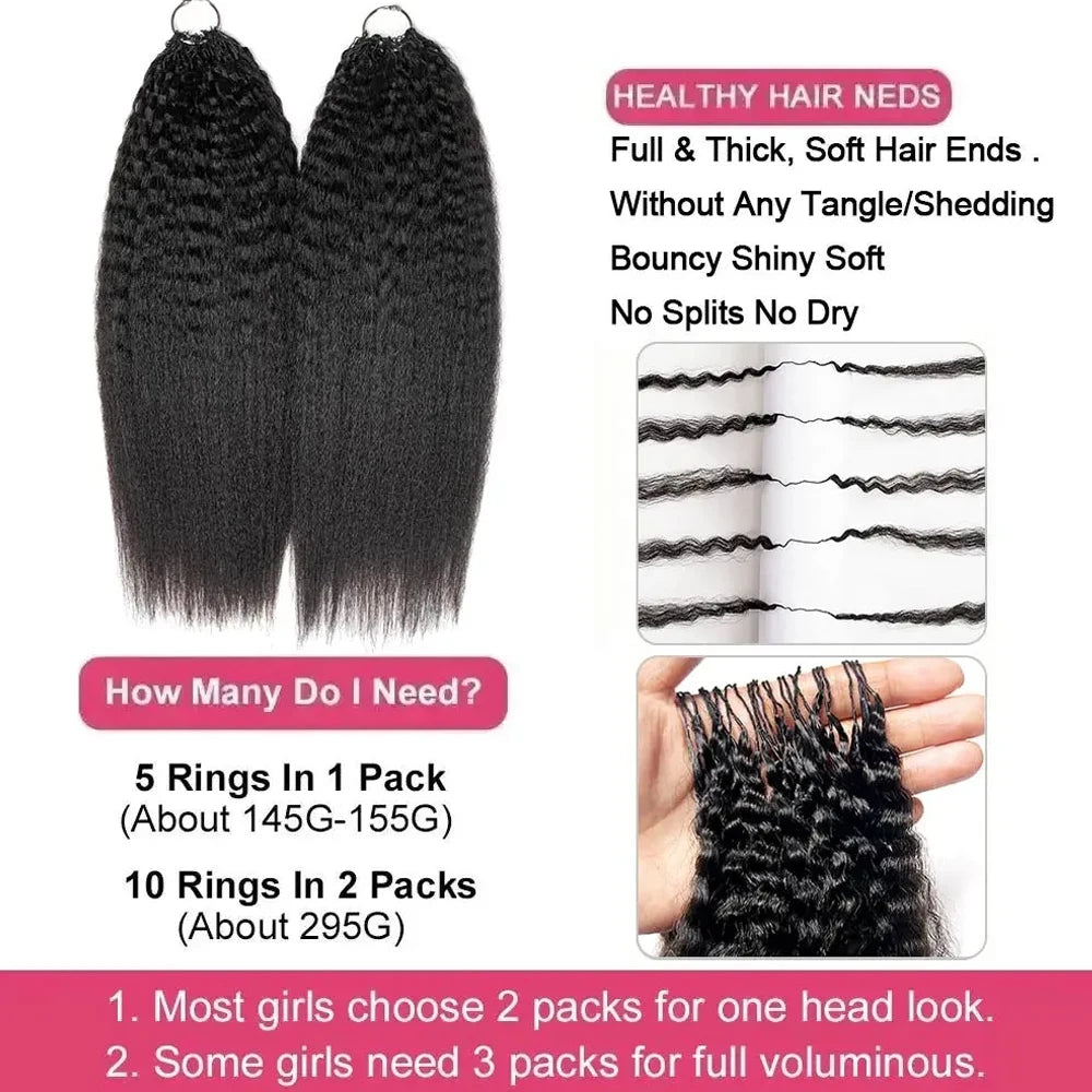 Kinky Straight Feather Crochet Human Hair Braid Hair Extensions Knotless Invisible Knot Pre-Separated Brazilian Human Bundles
