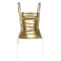 Neck Hanging Backless Gold Hugging Sexy Tank Top